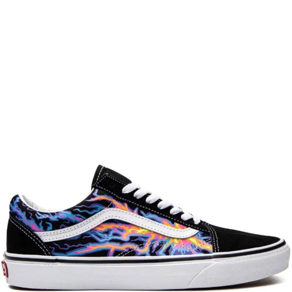Vans Black with Vibrant Flame Design Sneakers